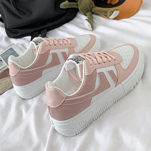 Load image into Gallery viewer, Fashion Flats Womans Sneakers Casual Breathable Vulcanized Shoes Lace Up Woman Comfort Walking White Round Head Platform Casual Sports Cute Fashion Walking School Sneakers