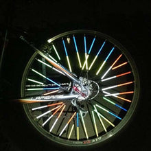 Load image into Gallery viewer, New 12 Pcs Bicycle Mountain Bike Riding Wheel Rim Spoke Mount Clip Tube Warning Light Strip Bicycle Wheel Spoke Reflector Reflective Mount Clip Tube Warning Strip Waterproof Bicycle Spoke Reflectors