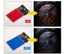 Load image into Gallery viewer, New 12 Pcs Bicycle Mountain Bike Riding Wheel Rim Spoke Mount Clip Tube Warning Light Strip Bicycle Wheel Spoke Reflector Reflective Mount Clip Tube Warning Strip Waterproof Bicycle Spoke Reflectors