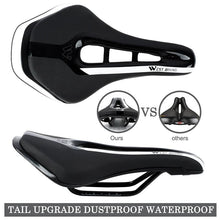 Load image into Gallery viewer, Leather Bike Saddle Road Bike Front Seat Cycling Saddles For Mens Breathable Hollow Cushion Bicycle Saddle Comfort Bike Saddle Ergonomic Waterproof Bicycle Seat For Road Bike Mountain Bike Seats