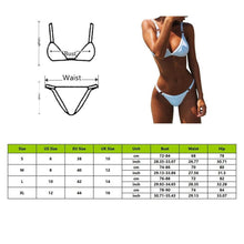 Load image into Gallery viewer, Push Up Bikini Set Swimsuits High Waist Swimwear Women Ribbed Bathing Suits Brazilian Bikinis Swimsuit for Women Bottom Triangle Bikinis Top Bathing Suit