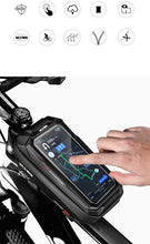 Load image into Gallery viewer, Bike Bag Frame Front Top Tube Waterproof Hard Shell Cycling Bag Touch Screen Phone Case Bicycle Accessories Bike Phone Mount Bag Cycling Waterproof Front Frame Top Tube Handlebar Bag With Touch Screen Holder Case