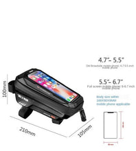 Load image into Gallery viewer, Bike Bag Frame Front Top Tube Waterproof Hard Shell Cycling Bag Touch Screen Phone Case Bicycle Accessories Bike Phone Mount Bag Cycling Waterproof Front Frame Top Tube Handlebar Bag With Touch Screen Holder Case