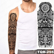 Load image into Gallery viewer, Full Arm Temporary Tattoos 8 Sheets and Half Arm Shoulder Waterproof Tattoos Elegant Large Lion Sleeve Sticker Tattoo Waterproof Temporary Big Wolf Tatoos For Men and Women