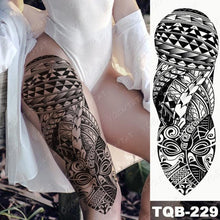 Load image into Gallery viewer, Full Arm Temporary Tattoos 8 Sheets and Half Arm Shoulder Waterproof Tattoos Elegant Large Lion Sleeve Sticker Tattoo Waterproof Temporary Big Wolf Tatoos For Men and Women