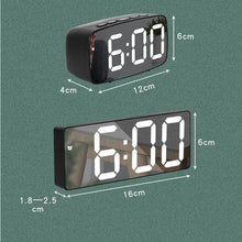 Load image into Gallery viewer, Acrylic/Mirror Alarm Clock LED Digital Clock Voice Control Snooze Time Temperature Display Night Mode Digital Alarm Clock, LED Bedside Clock with 6-Level Brightness Dual Alarm Adjustable Volume with 3 Alarm Sound Alarm Clock for Bedroom Office