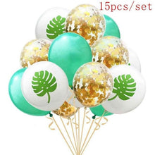 Load image into Gallery viewer, Artificial Tropical Palm Leaves For Hawaiian Luau Beach Birthday Jungle Party Wedding Home Table Decoration Accessories Tropical Leaves with Stems Jungle Leaves Decorations for Hawaiian Luau Party Beach Baby Shower Wedding Birthday Decorations