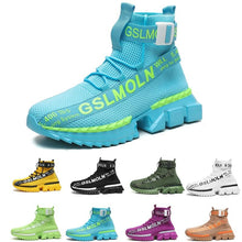 Load image into Gallery viewer, Fashion Flying Woven Sock Mens High Top Sneakers Men Non-slip Shoes Casual Shoes Running Modern Shoes Non Slip Athletic Tennis Walking Type Sneakers Hip Hop Style