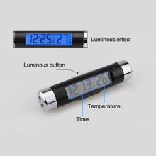 Load image into Gallery viewer, Car Digital Clock Temperature Display Electronic Clock Car Temperature Clock Universal Auto Dashboard Digital Clocks with Black Light And LCD Screen Adjustable Vehicle Temperature Thermometer Auto Electronic Clock LED Backlight Digital Display Clock