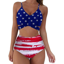 Load image into Gallery viewer, Solid Swimwear Women Top Swimsuit Bikini Solid Push Up High Cut Lace Up Halter Bikini Set Women High Waist Bikini Twist Front Swimsuits Lace Up Bikini Tops 2 Piece Bathing Suits Summer Swimsuit