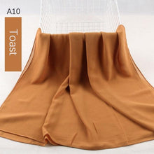 Load image into Gallery viewer, Fashion Soft Long Plain High Quality Premium Heavy Lightweight Elegant Chiffon Hijab Scarf Scarves Hijabs Lightweight Islamic Head Wear Escharpe Shawls Long Shawls For Women