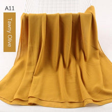 Load image into Gallery viewer, Fashion Soft Long Plain High Quality Premium Heavy Lightweight Elegant Chiffon Hijab Scarf Scarves Hijabs Lightweight Islamic Head Wear Escharpe Shawls Long Shawls For Women