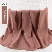 Load image into Gallery viewer, Fashion Soft Long Plain High Quality Premium Heavy Lightweight Elegant Chiffon Hijab Scarf Scarves Hijabs Lightweight Islamic Head Wear Escharpe Shawls Long Shawls For Women