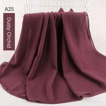 Load image into Gallery viewer, Fashion Soft Long Plain High Quality Premium Heavy Lightweight Elegant Chiffon Hijab Scarf Scarves Hijabs Lightweight Islamic Head Wear Escharpe Shawls Long Shawls For Women