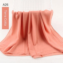 Load image into Gallery viewer, Fashion Soft Long Plain High Quality Premium Heavy Lightweight Elegant Chiffon Hijab Scarf Scarves Hijabs Lightweight Islamic Head Wear Escharpe Shawls Long Shawls For Women