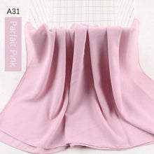 Load image into Gallery viewer, Fashion Soft Long Plain High Quality Premium Heavy Lightweight Elegant Chiffon Hijab Scarf Scarves Hijabs Lightweight Islamic Head Wear Escharpe Shawls Long Shawls For Women