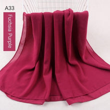 Load image into Gallery viewer, Fashion Soft Long Plain High Quality Premium Heavy Lightweight Elegant Chiffon Hijab Scarf Scarves Hijabs Lightweight Islamic Head Wear Escharpe Shawls Long Shawls For Women