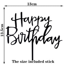 Load image into Gallery viewer, Happy Birthday Cake Topper Gold Cake Topper Acrylic Cake Topper Happy Birthday Cake Topper Cake Decoration Acrylic Letter Cake Toppers Party Supplies Happy Birthday Black Cake Decorations