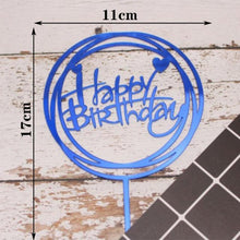 Load image into Gallery viewer, Happy Birthday Cake Topper Gold Cake Topper Acrylic Cake Topper Happy Birthday Cake Topper Cake Decoration Acrylic Letter Cake Toppers Party Supplies Happy Birthday Black Cake Decorations