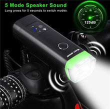 Load image into Gallery viewer, Front Bicycle Light USB Rechargeable LED Bike Light Waterproof Cycling Headlight Climbing Safety Flashlight Lamps Bike Light Super Bright Bicycle Light Easy To Install Fits All Bikes Headlights With Modes