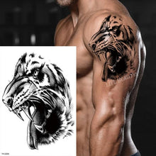 Load image into Gallery viewer, Fashion Temporary Sticker Tiger Tattoo Waterproof Removable Realistic Body Tatoo For Mens