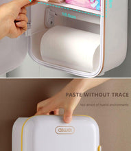 Load image into Gallery viewer, Toilet Paper Holder Stand Wall Mounted Waterproof Paper Towel Dispenser Holder Tissue Box Toilet Roll Holder For Toilet Paper Toilet Paper Roll Holder With Shelf And Drawer Adhesive Bathroom Tissue Box Holder Wall Mount Facial Toilet Tissue Paper Storage