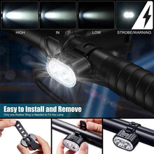 Load image into Gallery viewer, 4 Modes 350mAh USB Road Bicycle Headlight Rechargeable Cycling Taillight LED Bike Front Light Head Lamp Ultra Bright Front And Back Rear Bicycle Light Combo IPX4 Waterproof Mountain Road Helmet Cycle Headlight And Taillight Set