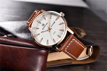 Load image into Gallery viewer, New Black Casual Fashion Simple Men's Watch Analog Quartz Waterproof Luxury Leather Strap Men Elegant Watch