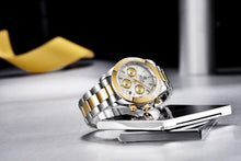 Load image into Gallery viewer, Stainless Steel Sports Men Watch Waterproof Business Chronograph Men Quartz Elegant Design Wristwatches