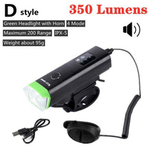 Load image into Gallery viewer, Front Bicycle Light USB Rechargeable LED Bike Light Waterproof Cycling Headlight Climbing Safety Flashlight Lamps Bike Light Super Bright Bicycle Light Easy To Install Fits All Bikes Headlights With Modes