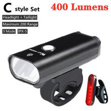 Load image into Gallery viewer, Front Bicycle Light USB Rechargeable LED Bike Light Waterproof Cycling Headlight Climbing Safety Flashlight Lamps Bike Light Super Bright Bicycle Light Easy To Install Fits All Bikes Headlights With Modes