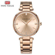 Load image into Gallery viewer, Luxury Crystal Fashion Womens Watch Quartz Analog Waterproof Elegant Stainless Steel Strap Wrist Watch For Women