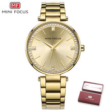 Load image into Gallery viewer, Luxury Crystal Fashion Womens Watch Quartz Analog Waterproof Elegant Stainless Steel Strap Wrist Watch For Women
