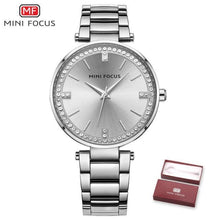 Load image into Gallery viewer, Luxury Crystal Fashion Womens Watch Quartz Analog Waterproof Elegant Stainless Steel Strap Wrist Watch For Women