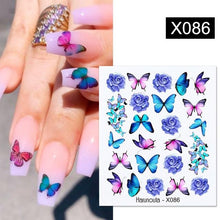 Load image into Gallery viewer, Black Lines Flower Leaves Water Decals Stickers Floral Face Marble Pattern Slider For Nails Summer Nail Art Decoration Summer Stickers on Nails Simple Summer Slider for Manicure Nail Art Watermark Manicure Decor