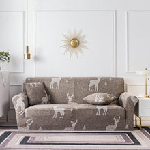 Load image into Gallery viewer, Elastic Plain Floral Printing Sofa Cover Stretch for Living Room Couch Cover Chair Protector 1/2/3/4 Seater Printed Couch Cover for 3 Cushion Couch Floral Pattern Sofa Cover with Separate Cushion Cover Pieces Stretch Sofa Slipcover