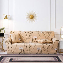 Load image into Gallery viewer, Elastic Plain Floral Printing Sofa Cover Stretch for Living Room Couch Cover Chair Protector 1/2/3/4 Seater Printed Couch Cover for 3 Cushion Couch Floral Pattern Sofa Cover with Separate Cushion Cover Pieces Stretch Sofa Slipcover
