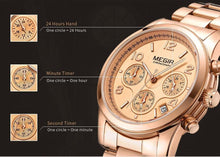Load image into Gallery viewer, Multifunctional Business Women Watches Quartz Waterproof Stainless Watch Elegant Shine Round Design