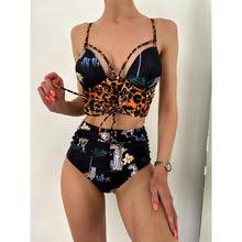 Load image into Gallery viewer, New Bikini Set Women Solid Female Cut Bikinis Swimwear Push Up Swimsuit Bath Suit Women's Bikini Padded Cutout Strappy Halter Swimsuits Two Piece Bathing Suits