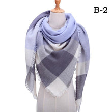 Load image into Gallery viewer, Winter Warm Soft Bandana Plaid Warm Headwear Triangle Scarves Scarf Cashmere Scarf Knit Wraps Shawls Hijabs Shawls Escharpe Elegant Cashmere Scarf Head Wrap Bandana Blanket Shawls Wraps For Female