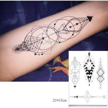 Load image into Gallery viewer, 57 Sheets Temporary Tattoo Stickers Set Waterproof Temporary Tattoo Waist Arm Modern Stylish Big Black Tattoos For Womens Mens