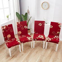 Load image into Gallery viewer, Printed Polyester Fabric Chair Cover Washable Chair Covers Seat Slipcovers Stretch Dining Seat Case For Home Stretch Removable Washable Dining Room Chair Protector Slipcovers/Home Decor Dining Room Seat Cover Multiple Styles