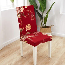 Load image into Gallery viewer, Printed Polyester Fabric Chair Cover Washable Chair Covers Seat Slipcovers Stretch Dining Seat Case For Home Stretch Removable Washable Dining Room Chair Protector Slipcovers/Home Decor Dining Room Seat Cover Multiple Styles