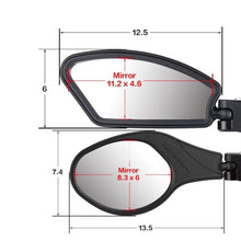 Load image into Gallery viewer, Stainless Steel Bicycle Lens Mirror Handlebar Side Safety Rear View Mirror Road Bike Cycling Rearview Mirrors Blast-Resistant Adjustable Bike Rearview Mirror With Large Lens Bicycle Mirrors For Handlebars