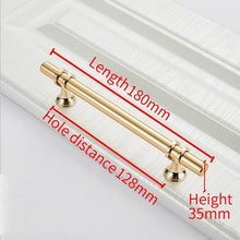 Load image into Gallery viewer, Aluminum Alloy Black Gold Door Handle Wardrobe Kitchen Cabinet Drawer Solid Handle Furniture Handle European Modern Hardware Modern Furniture Cupboard Door Drawer Handles