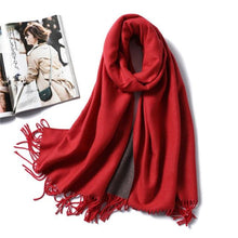 Load image into Gallery viewer, New Fashion Winter Soft Thick Warm Colorful Cashmere Scarf Elegant Escharpe Shawls Scarf Shawls Wraps Lightweight Lady Solid Scarves Fashion Tassels Blanket For Women