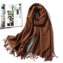 Load image into Gallery viewer, New Fashion Winter Soft Thick Warm Colorful Cashmere Scarf Elegant Escharpe Shawls Scarf Shawls Wraps Lightweight Lady Solid Scarves Fashion Tassels Blanket For Women