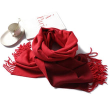Load image into Gallery viewer, New Fashion Winter Soft Thick Warm Colorful Cashmere Scarf Elegant Escharpe Shawls Scarf Shawls Wraps Lightweight Lady Solid Scarves Fashion Tassels Blanket For Women