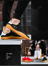 Load image into Gallery viewer, Men's Black Sneakers Mesh Breathable Shoes Male Fashion Black Athletic Footwear Flat Casual Walking Shoes Breathable Casual Shoes Couple Fashion Lace Up Mens Sneakers