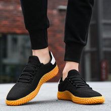 Load image into Gallery viewer, Men's Black Sneakers Mesh Breathable Shoes Male Fashion Black Athletic Footwear Flat Casual Walking Shoes Breathable Casual Shoes Couple Fashion Lace Up Mens Sneakers